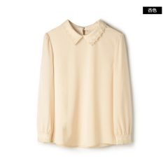 9魅KA0D0002蕾丝领口设计舒适简洁易搭衬衫女2021 杏色 S